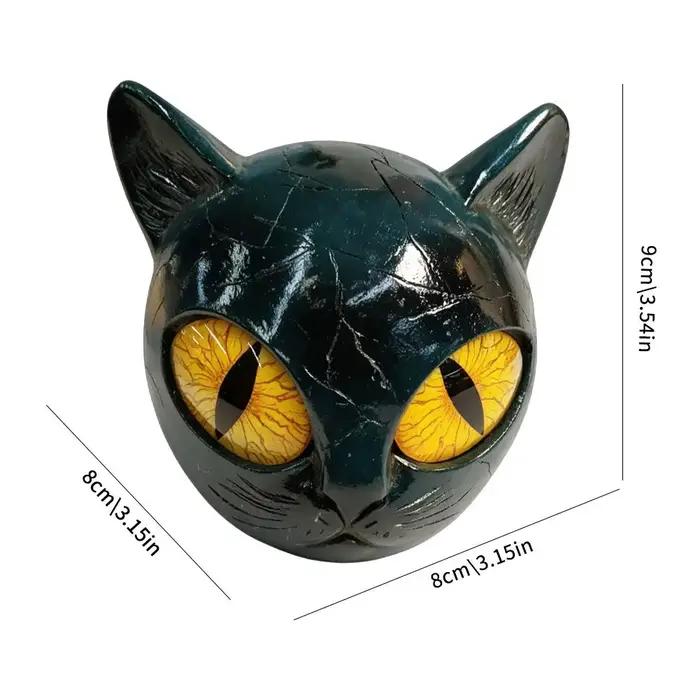 Figurine de chat noir luxueuse en résine