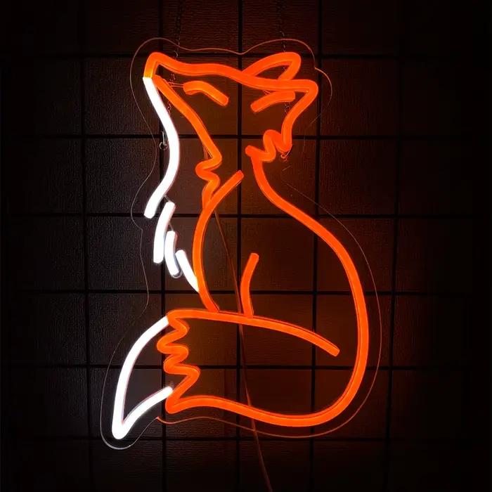 Enseigne néon Fox pour décoration murale