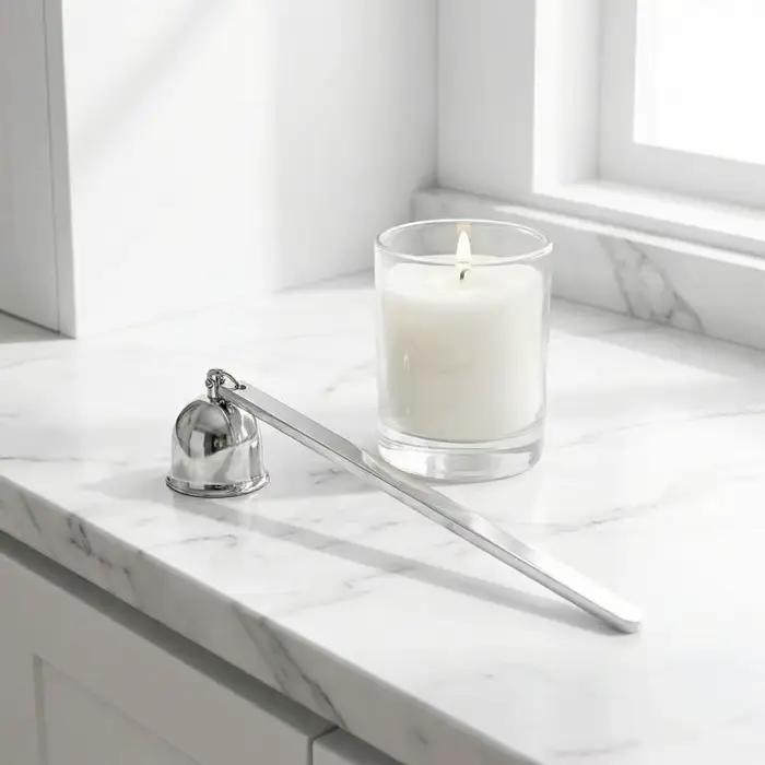 Éteignoir à bougie en acier inoxydable, manche long antidérapant, forme cloche, rétro, idée cadeau