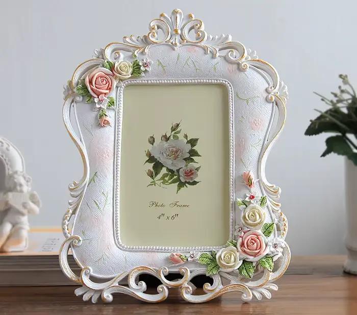 Cadre photo en résine artisanale peint à double trou style européen moderne pour femmes occasions spéciales