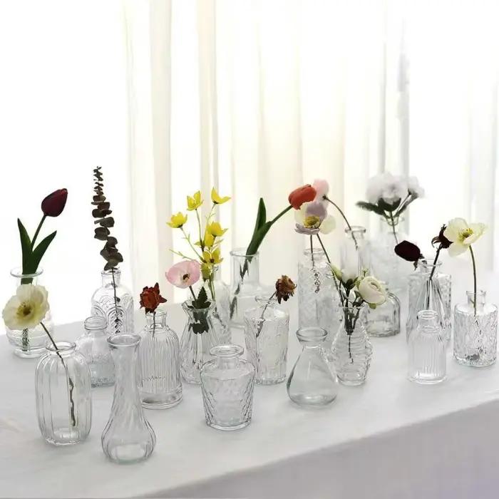 Nouvel ensemble de mini-vases en verre transparents