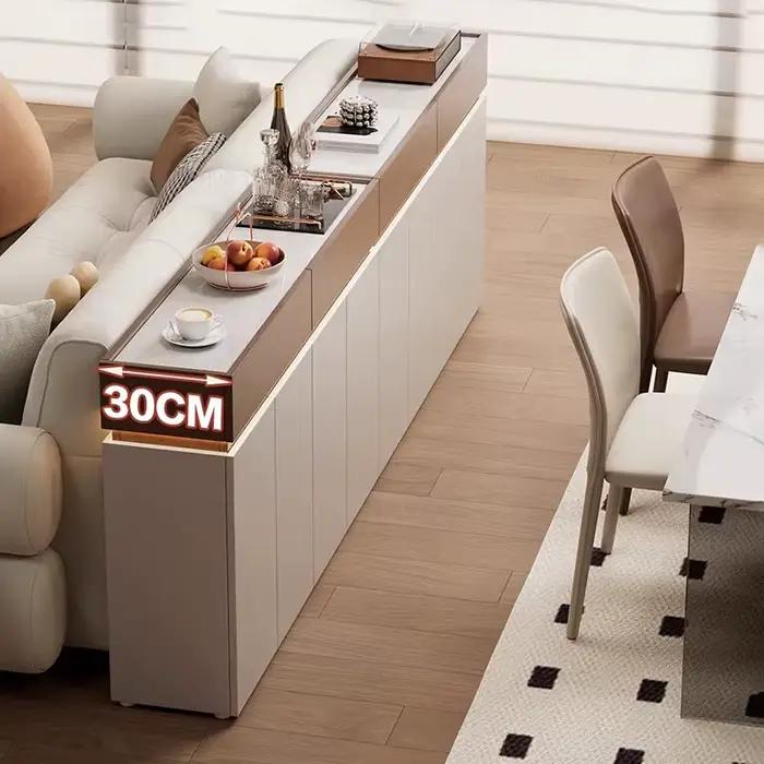 Meuble de rangement élégant pour salon, style italien minimaliste tendance, vitrine glamour simple pour la maison