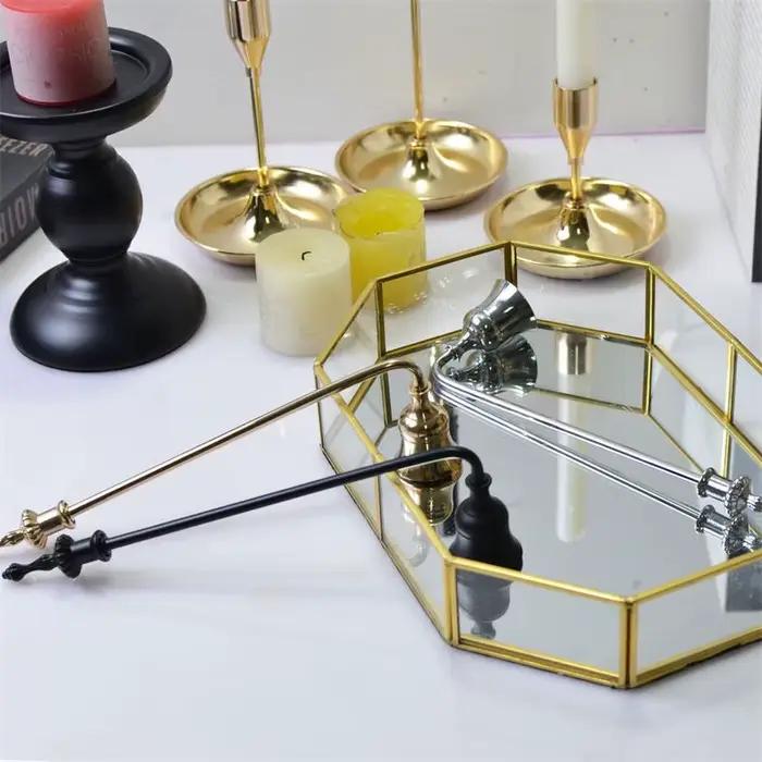 Support de pilier moderne en aluminium et fer pour bougie avec cloche pratique pour la maison occasions spéciales