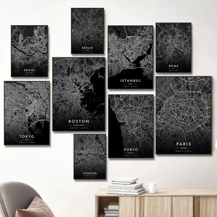 Affiche de carte de ville de londres