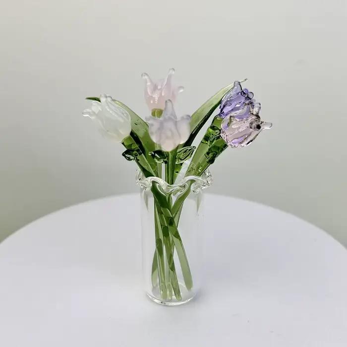 Mini Bouquet de fleurs de Simulation en verre