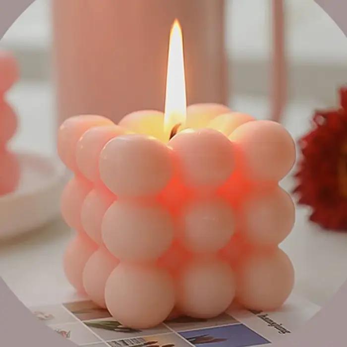 Bougie cube à bulles en cire de soja, décoration d'intérieur, bougie parfumée, cadeau pour invités, cadeau de mariage, cadeau de fête prénuptiale, cadeau de Noël