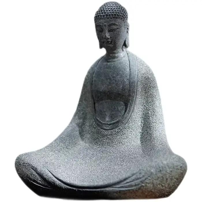 Décoration de statue de bouddha en pierre bleue, décoration de maison de style chinois, décoration de porche de bureau