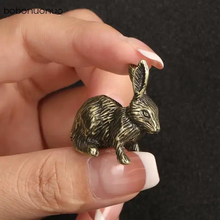 Figurines miniatures de lapin mignon en cuivre