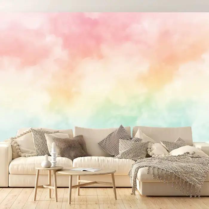 Papier peint mural nuage aquarelle sur mesure