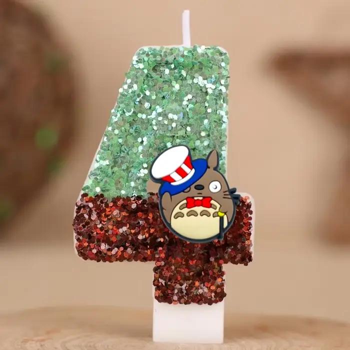 Personnages d'anime japonais bougie numérique numéro 0-9 enfants fournitures de décoration de gâteau d'anniversaire fournitures d'accessoires de fête de dessin animé