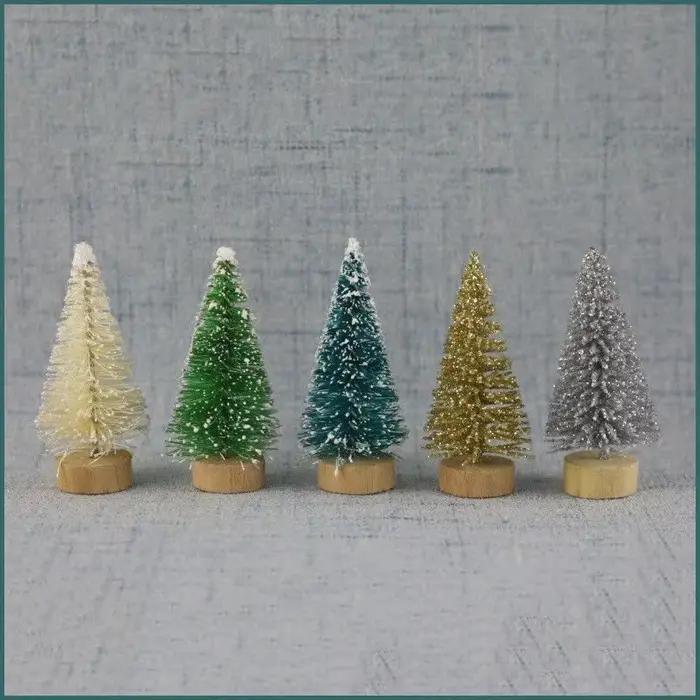 12 pièces/lot bricolage Mini arbre de noël petit pin Mini arbre décoration de fête cadeau de noël décor de bureau