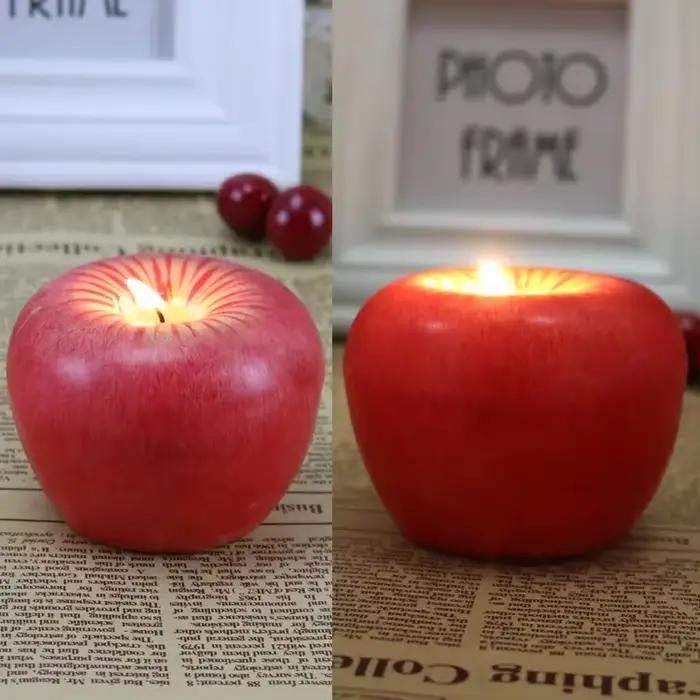 Bougie pomme créative, cadeau de réveillon de Noël
