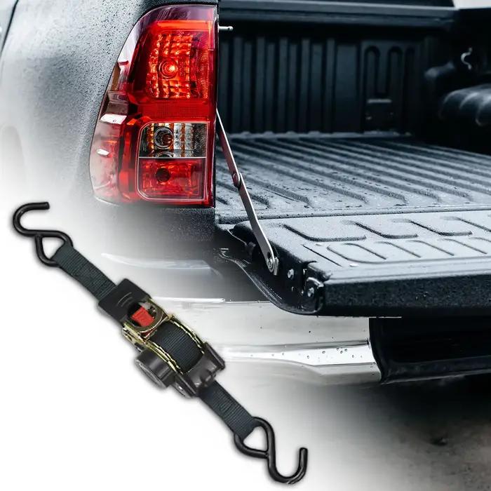 Sangle de tension rétractable pour voiture, sangles auto-rétractables à cliquet 1 pouce x 7 pieds, corde de tension pour moto et camion