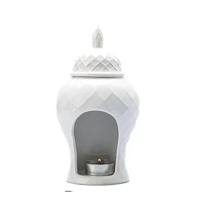 Brûleur d'aromathérapie en céramique pour gingembre, encens et bougies, lampe à huile domestique, et décorations polyvalentes en forme de pot
