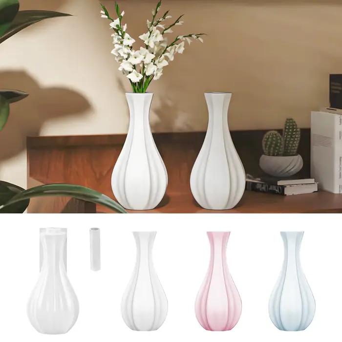 Vase rayé à col étroit