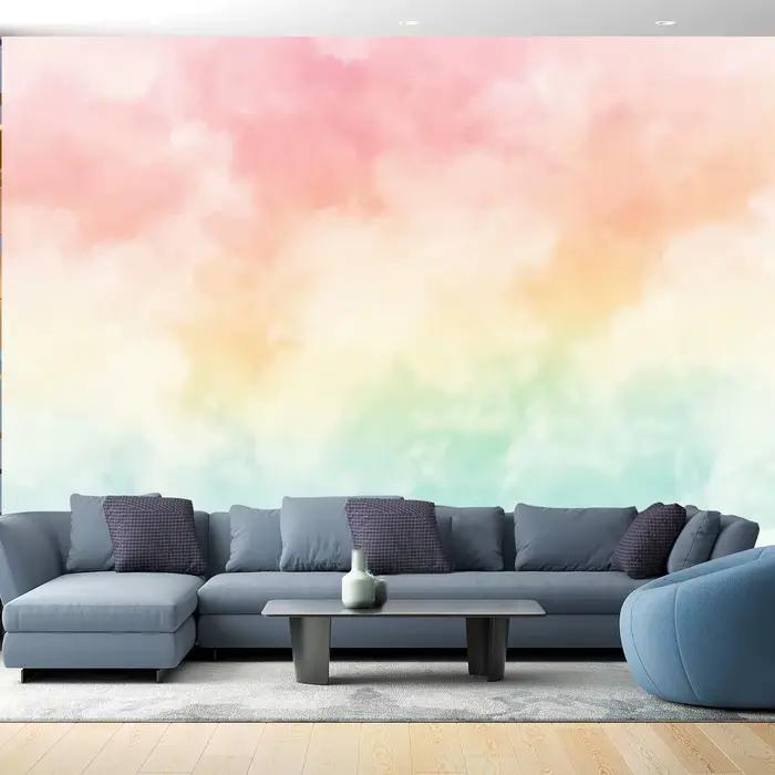 Papier peint mural nuage aquarelle sur mesure