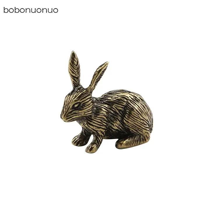 Figurines miniatures de lapin mignon en cuivre