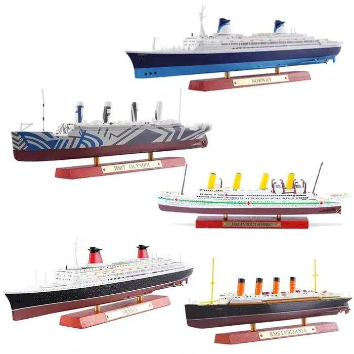Maquette de bateau en alliage de luxe classique ornements titanic lusitania normandie hmhs britannic bateau à vapeur pour décoration intérieure cadeau occasionnels