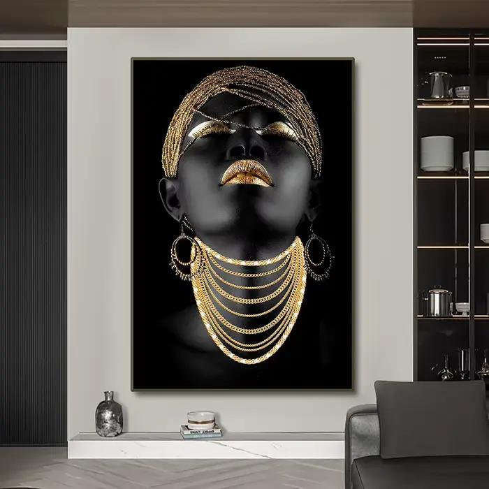 Affiches et imprimés de gestes classiques en or noir pour femmes africaines