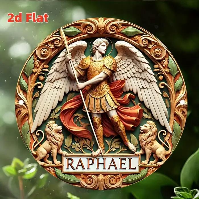 Statue Arcange Raphael 2D – Plaque décorative murale pour maisons