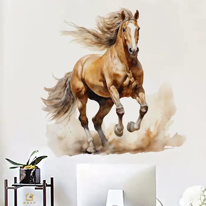 Autocollant mural cheval au galop