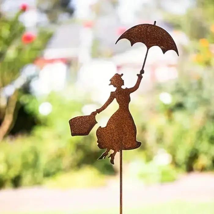 Piquet de jardin rouillé de Style Vintage