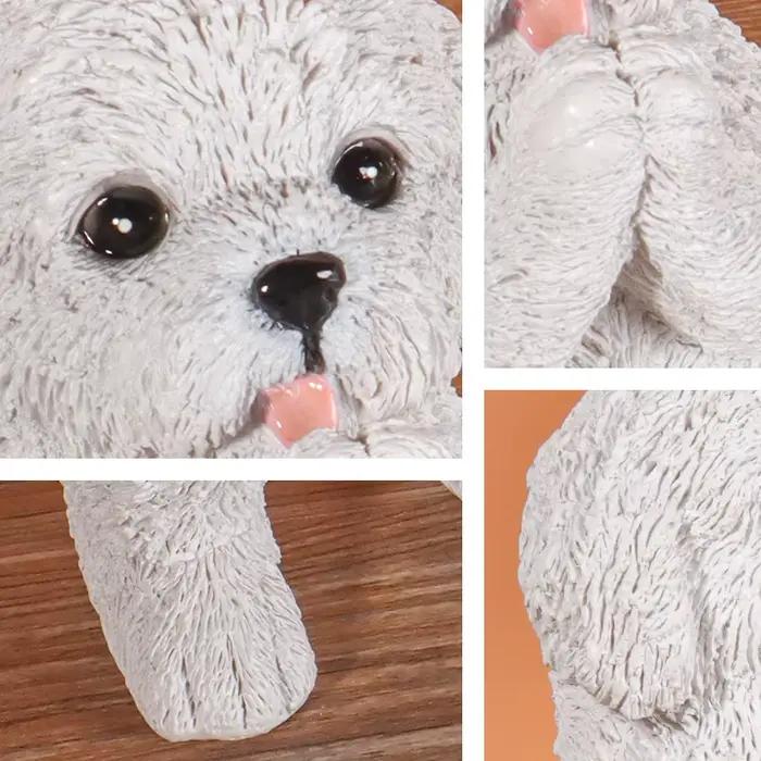 Statue sur pied de petit chien mignon, Animal créatif en résine, ornement décoratif, maison, chambre à coucher, salon, décoration extérieure, affichage
