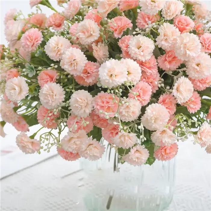 Fleurs artificielles bon marché Bouquet de mariage décoration de noël Vase pour la maison chambre Scrapbooking bricolage fête boîte à bonbons hortensia en soie