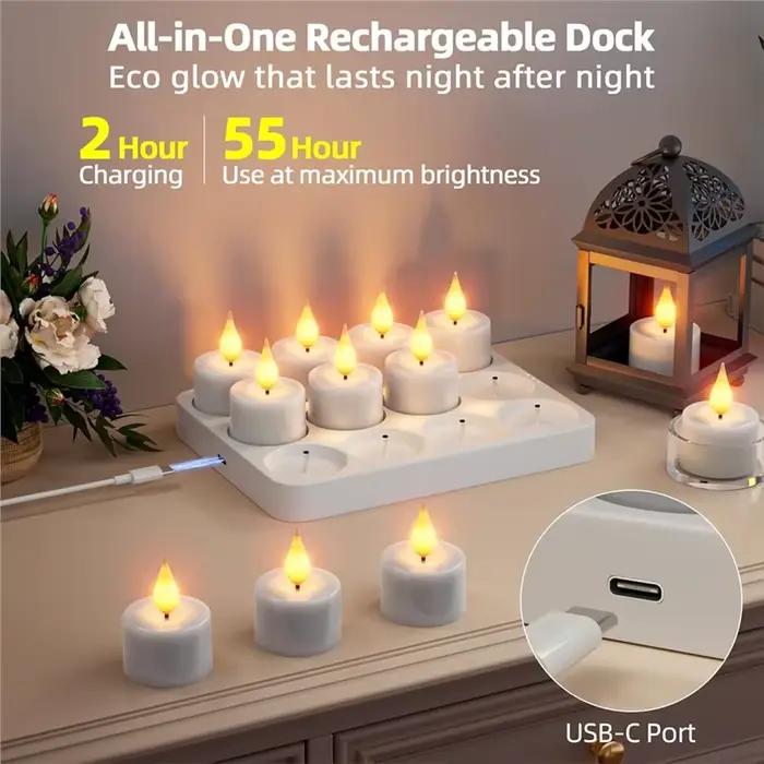Bougies chauffe-plat LED rechargeables