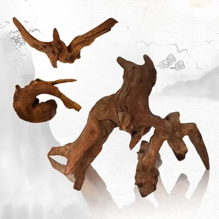 Tronc d'arbre naturel pour la décoration d'aquarium, décor d'illustration en bois, décor d'ornements incités, décor de mousse de fond précieux de poisson, 1PC