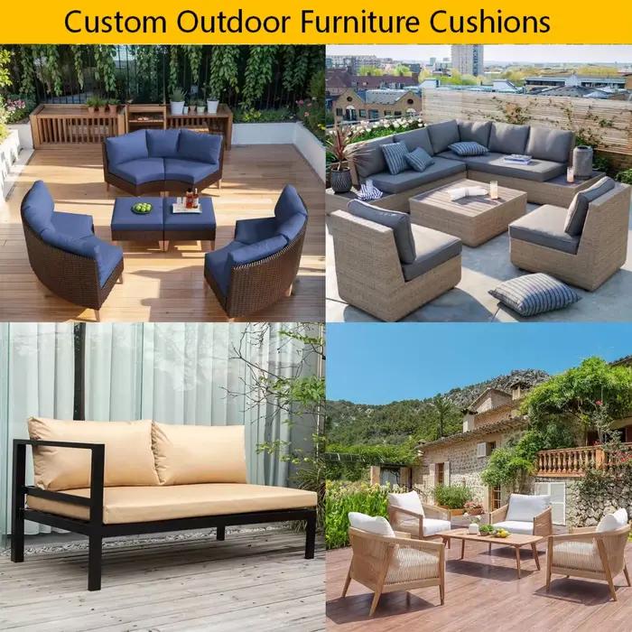 Coussin d'exterieur imperm&ecute;able en polyester rectangulaire simple pour si&egrave;ges et dossiers adultes, adaptable aux meubles de patio occasions speciales
