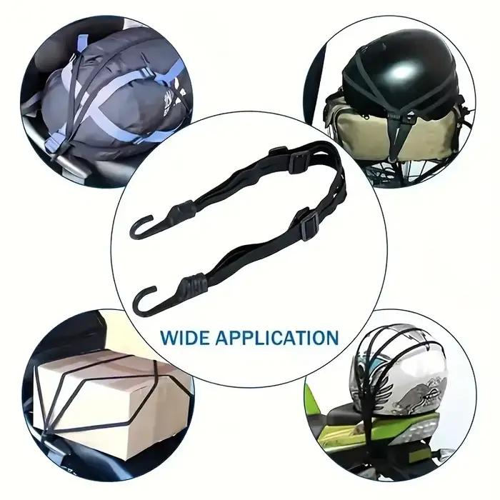 Valise élastique pour moto, 1 pièce, avec crochet de sécurité, casque polyvalent, équipement de Transport en maille, Durable et élégante pour les voyages quotidiens