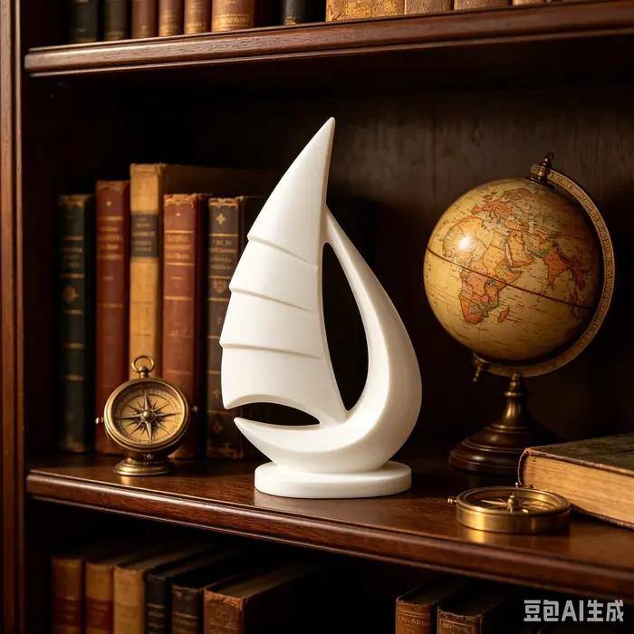 Nouveauté 2026 : Sculpture de voilier blanc minimaliste imprimée en 3D, statue de yacht nautique moderne, ornement décoratif de table pour la maison et le salon