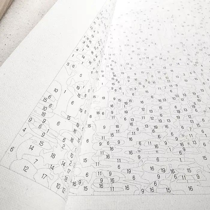 Peinture par numéros de champ de fleurs