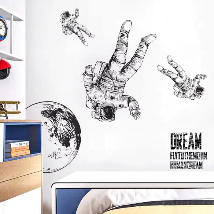 Stickers murals Astronaute dans l'espace décoration moderne pour chambre d'enfant salon et chambre à coucher occaSIONS SPECIALES