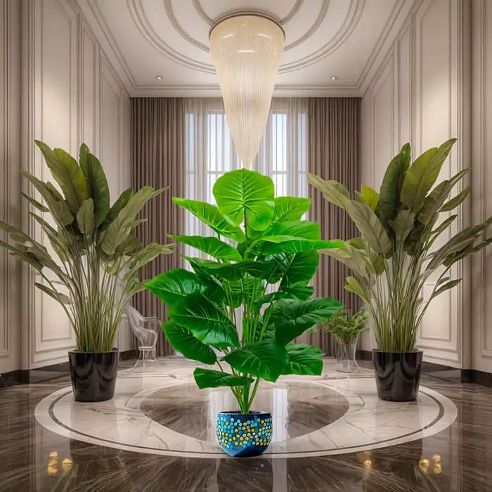 Palmier artificiel de 100cm avec 18 feuilles pour la décoration intérieure et extérieure occasions spéciales mariage anniversaire