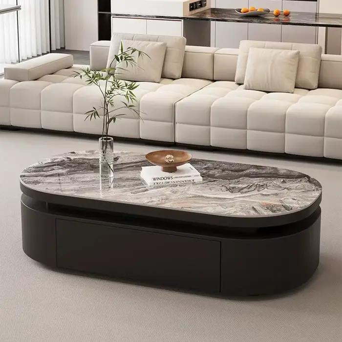 Table basse de luxe avec tiroirs, organisateur moderne pour salon, table d'appoint de rangement design, meuble de style chinois