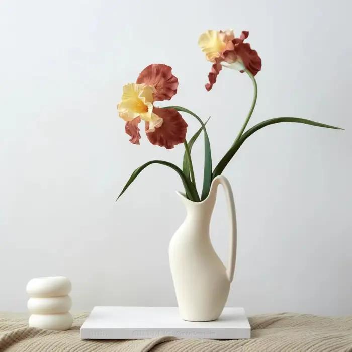 Fleur d'iris artificielle violette en PU, élégance pour la décoration de la maison, salle de mariage, Table à manger réaliste, arrangements floraux de printemps