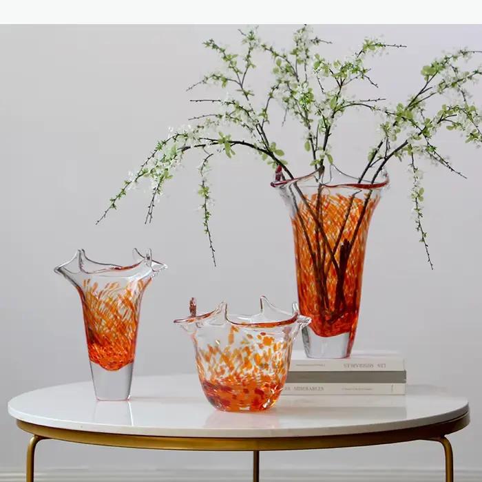 Vase en verre à bords ondulés, pots à fleurs transparents pour hydroponie, décoration de table, arrangement floral, vases floraux, décoration esthétique de la pièce