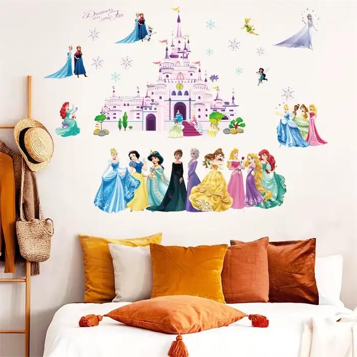 Disney belle neige blanche cendrillon aurore princesse Stickers muraux pour chambre d'enfants décoration de la maison papier peint congelé salon