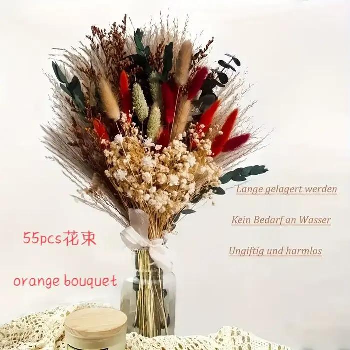 80 pièces Pampas fleurs séchées lapin queue