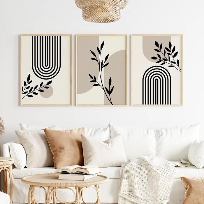 3 affiches botaniques en toile