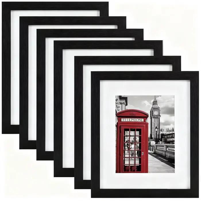 6 pièces cadres Photo en bois pour mur