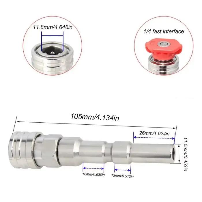 Adaptateur à dégagement rapide 1/4 pour pistolet de lavage haute pression Nilfisk KEW, connecteur de conversion SS avec kit de buses de pulvérisation multi-angles