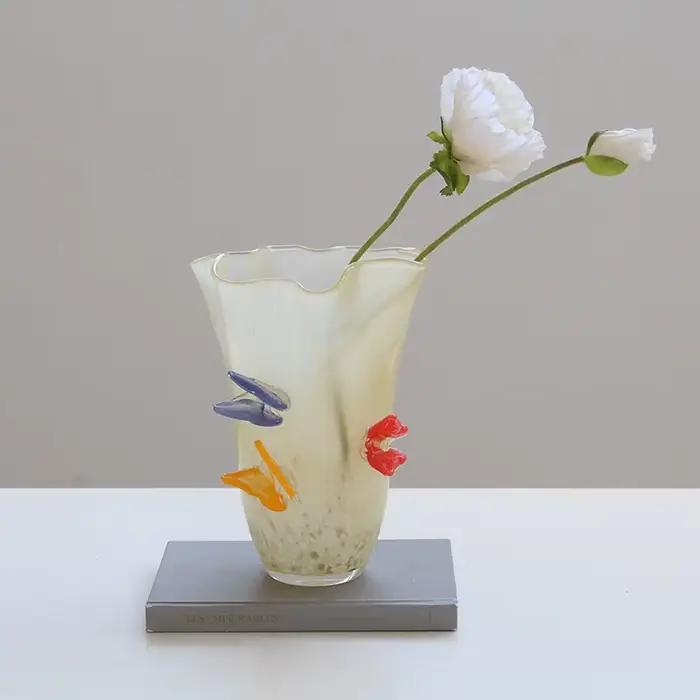 Vase en verre papillon tridimensionnel moderne pour terrarium et vases à fleurs occasions spéciales Blanc Bourgogne Jaune Rouge