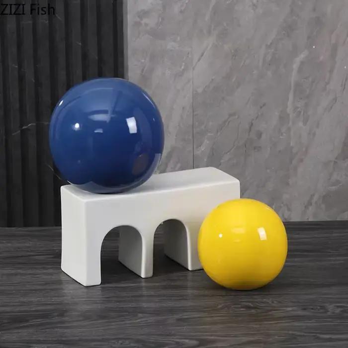 Boule décorative géométrique en céramique