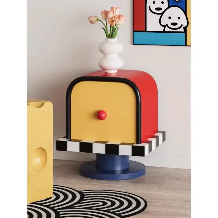 Table de chevet style crème couleur Dopamine