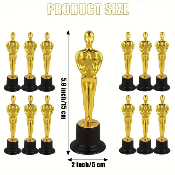 Statuettes de trophées dorés, trophées de récompense de Style Oscar en plastique pour décorations de fête, cadeaux d'appréciation, 1/3/6/12 pièces