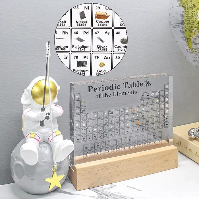 Figurine de Table périodique Mendeleev en acrylique, décor de bureau de chimie, affichage d'éléments pour accessoires de maison, décoration cadeau