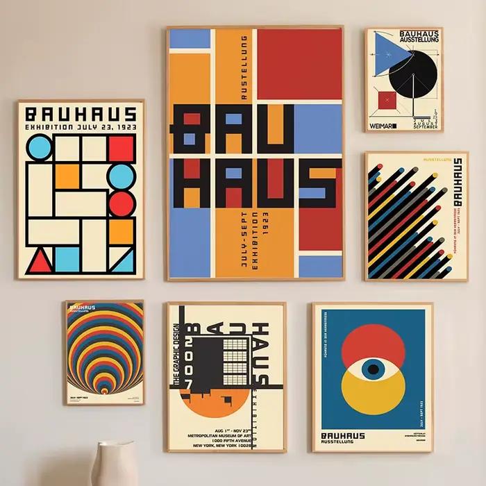 Affiches et impressions d'art mural géométrique Bauhaus Line Color Block